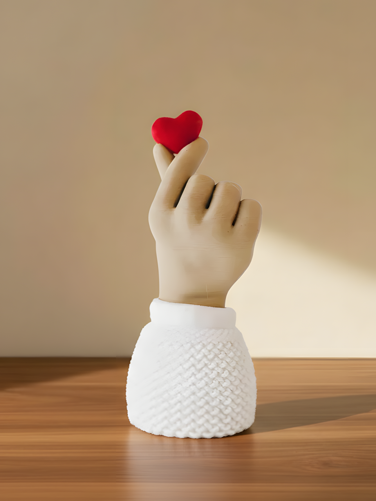 Statue main avec coeur